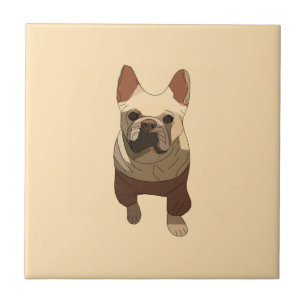 French Bulldog, Soft Peach Tile