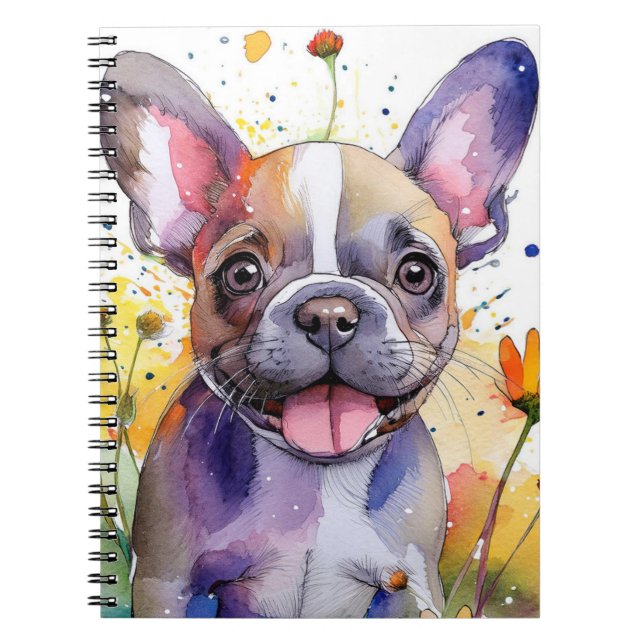 French Bulldog Spiral Notebook (Front)