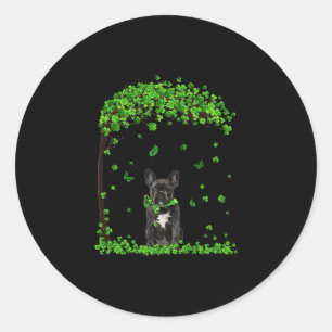French Bulldog St Patricks Day Lover Irish Shamroc Classic Round Sticker