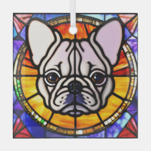 French Bulldog "Stained Glass" Glass Ornament
