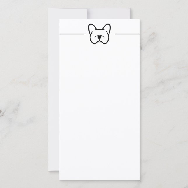 French Bulldog stationary notecard (Front)