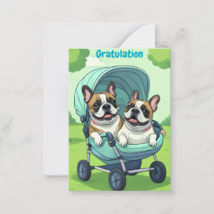 French Bulldog Stroller Card