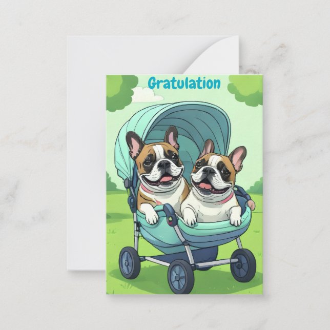 French Bulldog Stroller Card (Front)