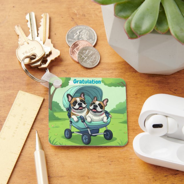 French Bulldog Stroller Keychain (Desk)