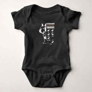 French Bulldog Stubborn Frenchie Tricks Gift Baby Bodysuit