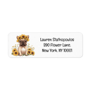 French Bulldog Surrounded By Sunflowers