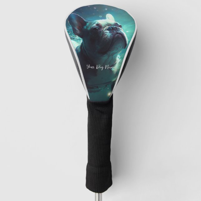 French Bulldog swimming in water 004 Golf Head Cover (Front)