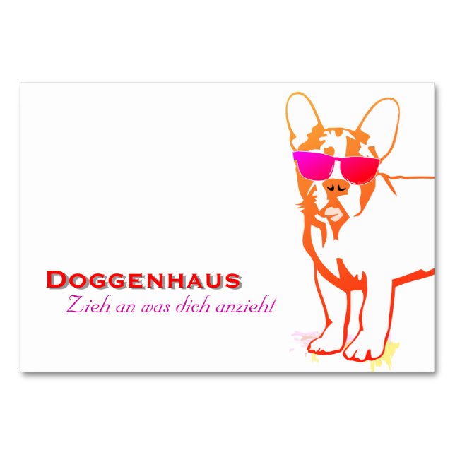 French Bulldog Tablecard Table Number (Front)