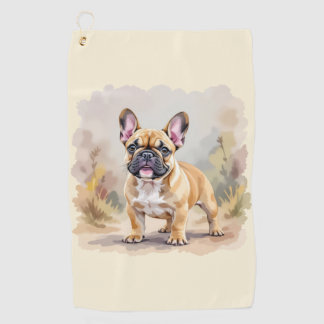 French Bulldog Tan Fawn-Colored Cute Frenchie Dog Golf Towel