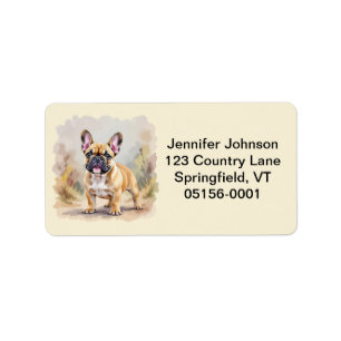 French Bulldog Tan Fawn-Colored Cute Frenchie Dog Label