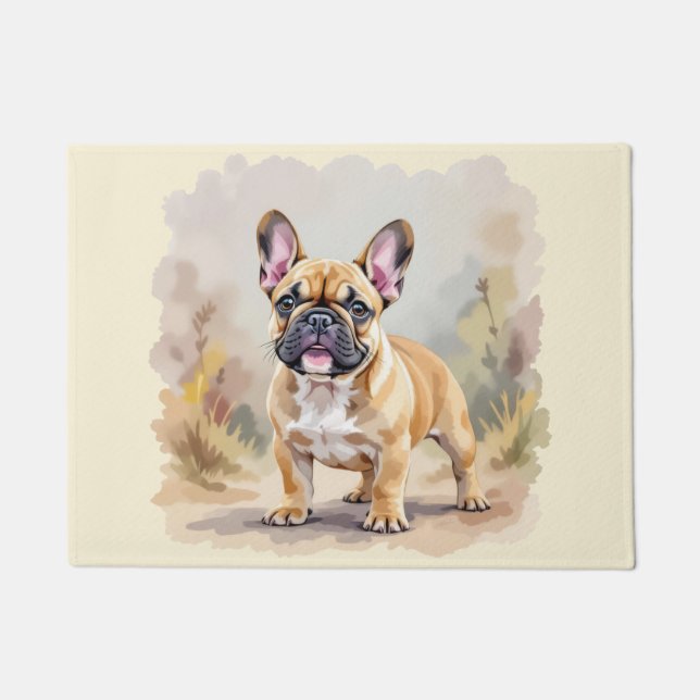 French Bulldog Tan Fawn-Coloured Cute Frenchie Dog Doormat (Front)