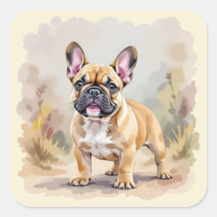 French Bulldog Tan Fawn-Coloured Cute Frenchie Dog Square Sticker