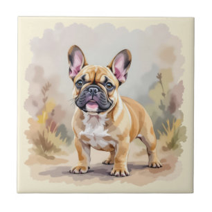 French Bulldog Tan Fawn-Coloured Cute Frenchie Dog Tile