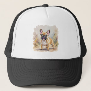 French Bulldog Tan Fawn-Coloured Cute Frenchie Dog Trucker Hat