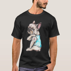 French Bulldog Tattoo I Love Mom Funny Dog Mother' T-Shirt