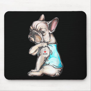 French Bulldog Tattoo I Love Mom Funny Dog Mothers Mouse Pad