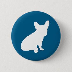 French Bulldog Theme Party - Baby Shower Blue 2 Inch Round Button