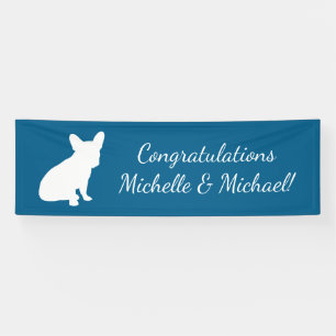 French Bulldog Theme Party - Baby Shower Blue Banner