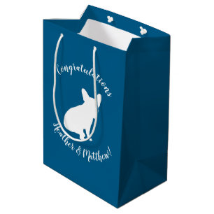 French Bulldog Theme Party - Baby Shower Blue Medium Gift Bag
