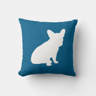 French Bulldog Theme Party - Baby Shower Blue Throw Pillow