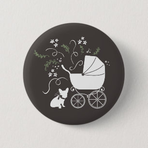 French Bulldog Theme Party - Baby Shower Neutral 2 Inch Round Button