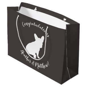 French Bulldog Theme Party - Baby Shower Neutral Large Gift Bag