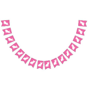 French Bulldog Theme Party - Baby Shower Pink Bunting Flags