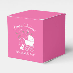 French Bulldog Theme Party - Baby Shower Pink Favor Box