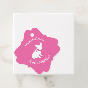 French Bulldog Theme Party - Baby Shower Pink Favour Tags