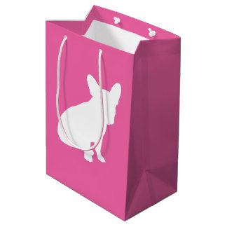 French Bulldog Theme Party - Baby Shower Pink Medium Gift Bag