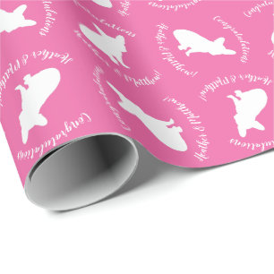 French Bulldog Theme Party - Baby Shower Pink Wrapping Paper