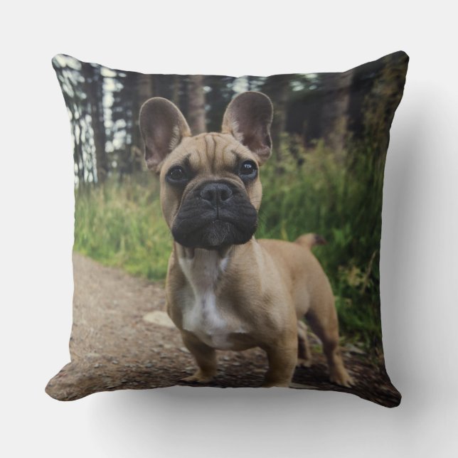 French Bulldog Throw Pillow (Front)