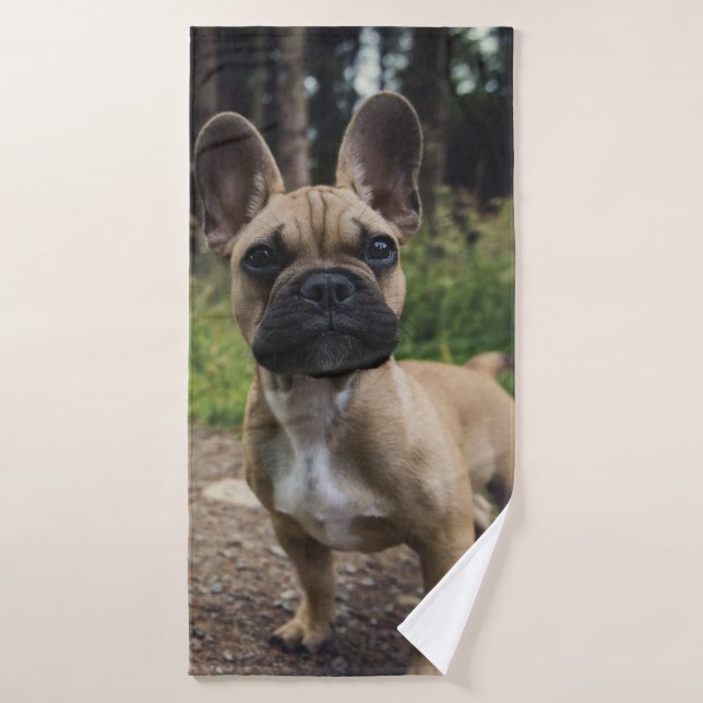 French Bulldog Throw Pillow Bath Towel (Bath Towel)