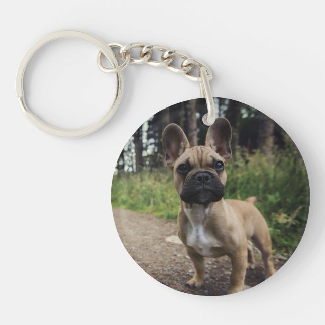 French Bulldog Throw Pillow Keychain (Front)