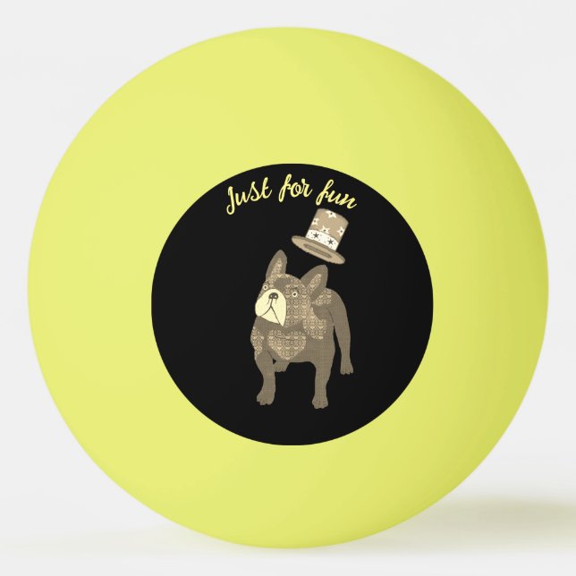 French Bulldog Top Hat New Year's Ping Pong Ball (Front)