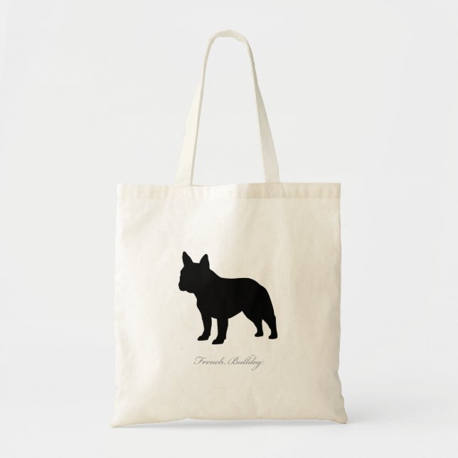 French Bulldog Tote Bag (black version 2) (Front)