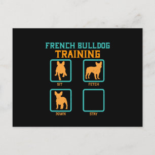 French bulldog training funny postcard