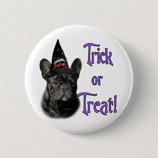 French Bulldog Trick 2 Inch Round Button (Front)