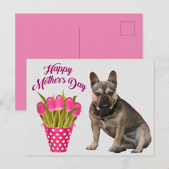 French Bulldog Tulips French Bulldog Postcard (Front/Back)