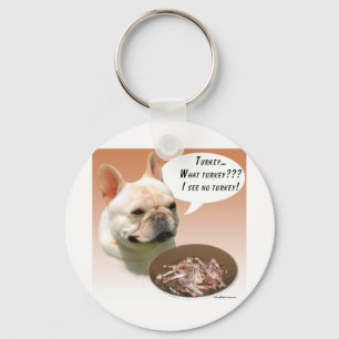 French Bulldog Turkey Keychain