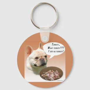 French Bulldog Turkey Keychain