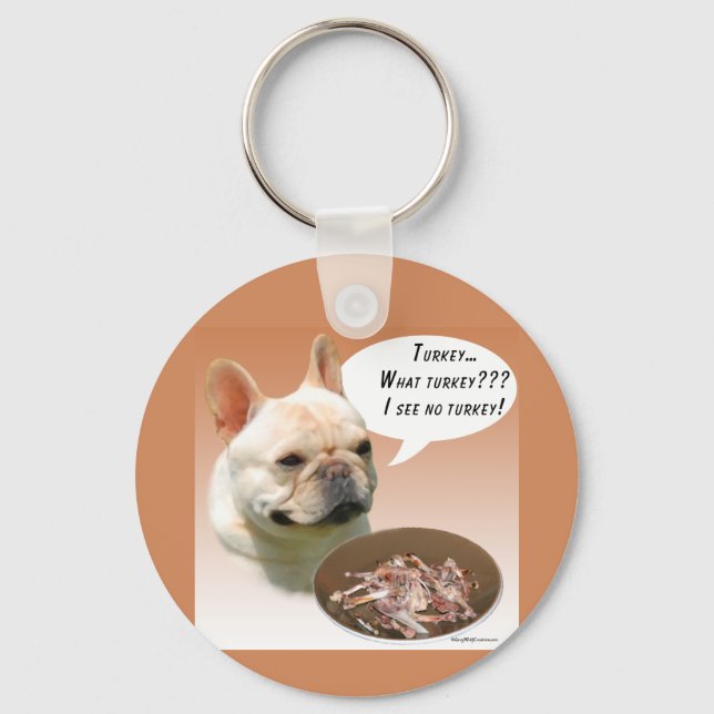 French Bulldog Turkey Keychain (Front)