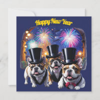 French Bulldog Tuxedo New Year