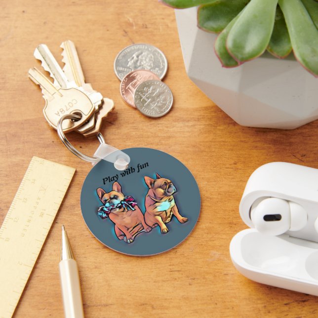 French Bulldog two friends French Bulldog Keychain (Desk)