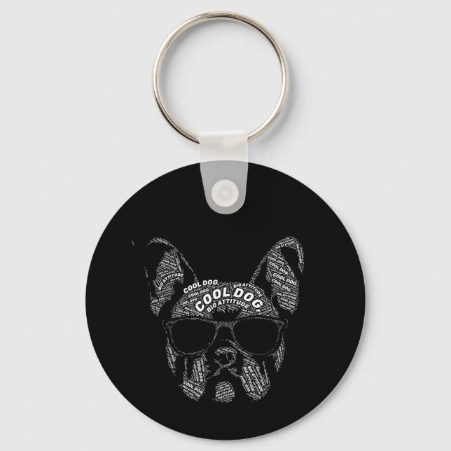 French Bulldog Typography Keychain (Front)