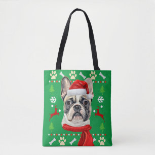 French Bulldog Ugly Christmas Tote Bag
