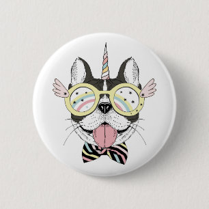 French Bulldog Unicorn 2 Inch Round Button
