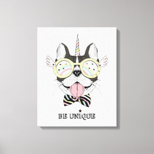 French Bulldog Unicorn Canvas Print