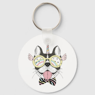 French Bulldog Unicorn Keychain