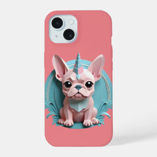 French Bulldog Unicorn Pastel Paper Cutting Art iPhone 15 Case